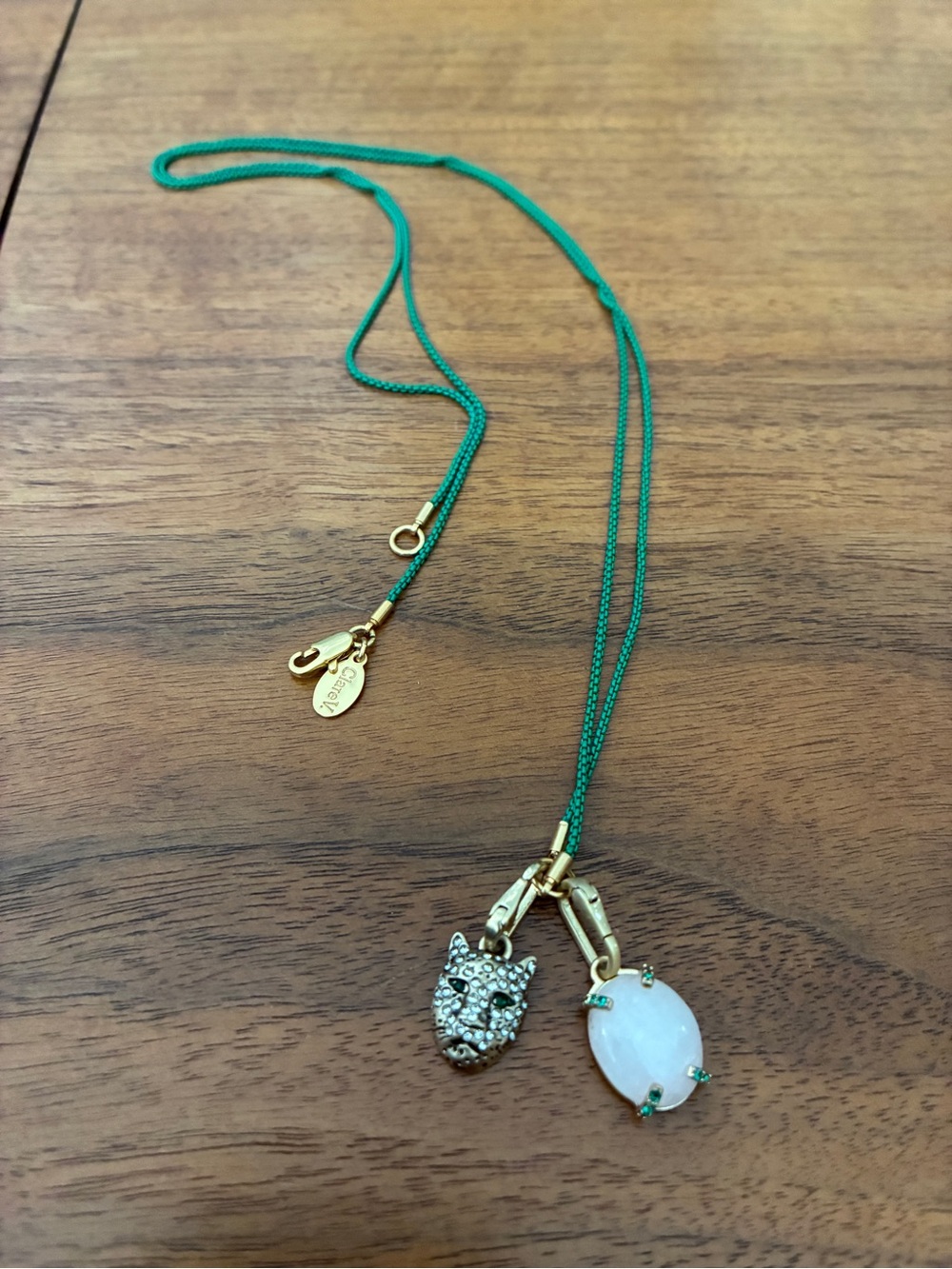 EUC Clare V. Green Chain with Two Charms - Picture 2 of 4